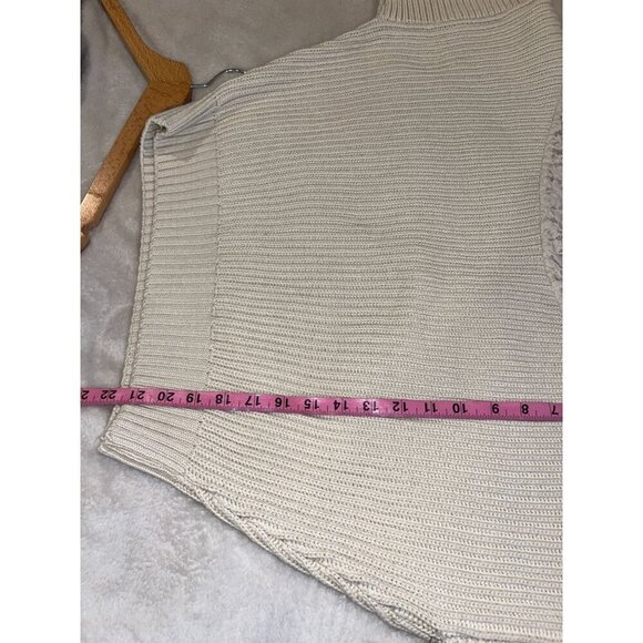 Zara Beige Lace & Knit Pullover Sweater Womens Small Grandmacore - Picture 9 of 9